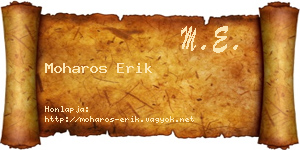 Moharos Erik névjegykártya